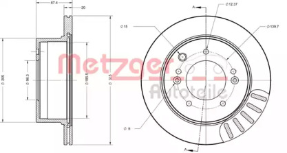 Тормозной диск METZGER 6110471