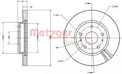 Тормозной диск METZGER 6110474