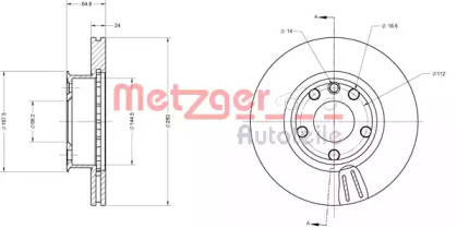 Тормозной диск METZGER 6110484