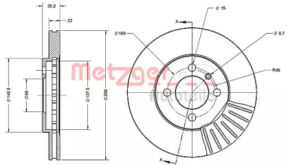 Тормозной диск METZGER 6110488