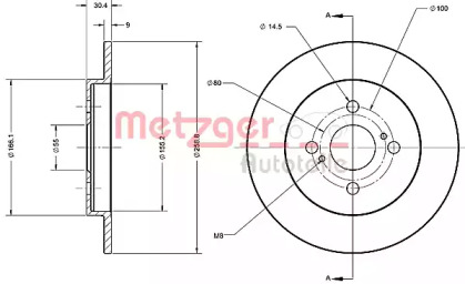 Тормозной диск METZGER 6110495