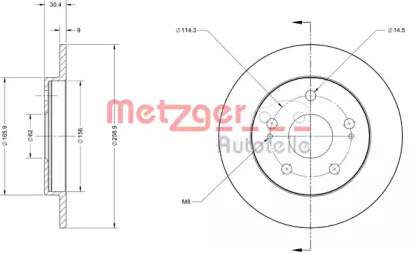 Тормозной диск METZGER 6110498