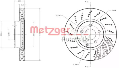 Тормозной диск METZGER 6110501