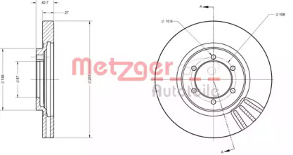 Тормозной диск METZGER 6110508