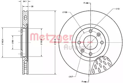 Тормозной диск METZGER 6110513