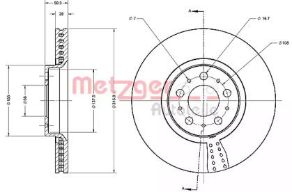 Тормозной диск METZGER 6110521