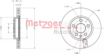 Тормозной диск METZGER 6110528