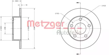 Тормозной диск METZGER 6110532