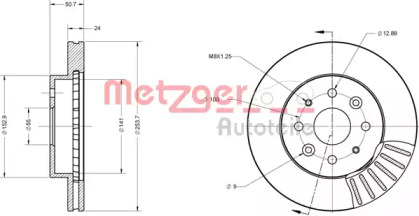 Тормозной диск METZGER 6110538