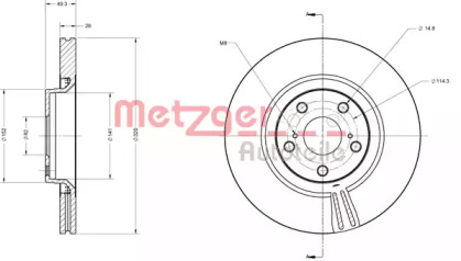 Тормозной диск METZGER 6110542