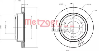 Тормозной диск METZGER 6110549