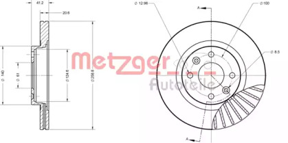 Тормозной диск METZGER 6110551