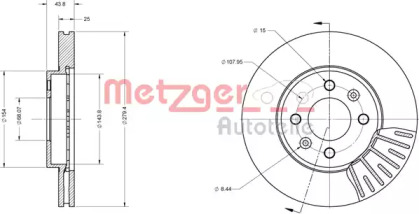 Тормозной диск METZGER 6110552