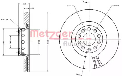 Тормозной диск METZGER 6110557