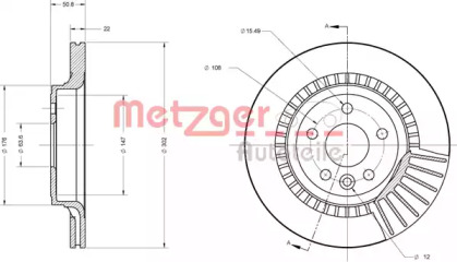 Тормозной диск METZGER 6110576