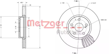 Тормозной диск METZGER 6110577