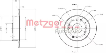 Тормозной диск METZGER 6110579