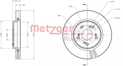 Тормозной диск METZGER 6110584