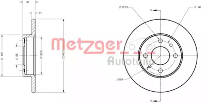 Тормозной диск METZGER 6110585