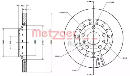 Тормозной диск METZGER 6110588