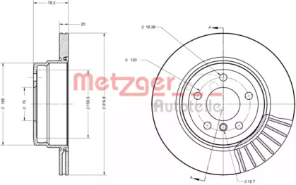 Тормозной диск METZGER 6110589