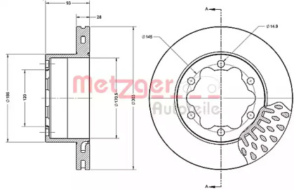 Тормозной диск METZGER 6110591