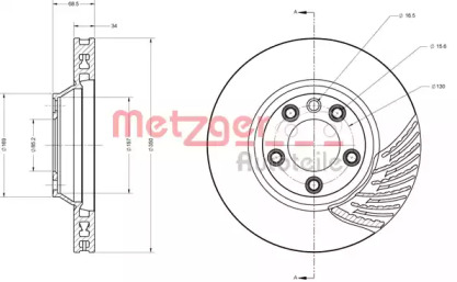 Тормозной диск METZGER 6110592