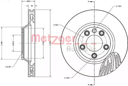 Тормозной диск METZGER 6110593