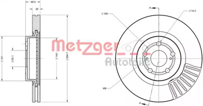 Тормозной диск METZGER 6110612