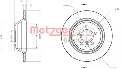 Тормозной диск METZGER 6110615