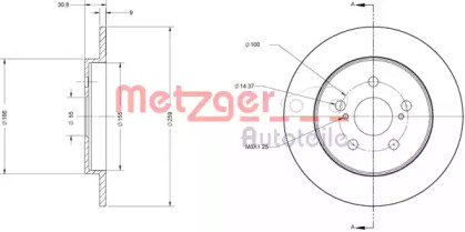 Тормозной диск METZGER 6110617