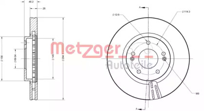 Тормозной диск METZGER 6110620