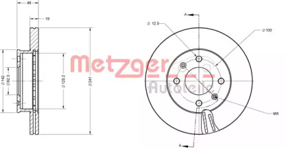 Тормозной диск METZGER 6110626