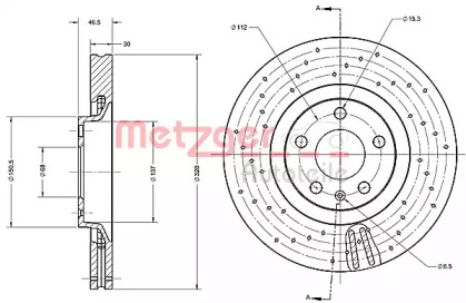 Тормозной диск METZGER 6110629