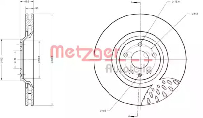 Тормозной диск METZGER 6110631