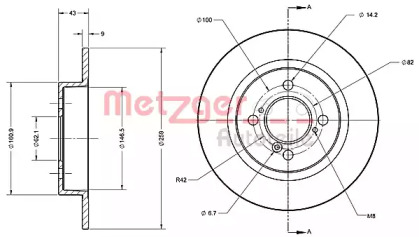 Тормозной диск METZGER 6110646