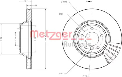 Тормозной диск METZGER 6110657