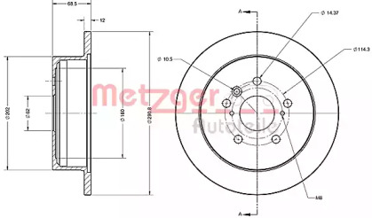 Тормозной диск METZGER 6110658