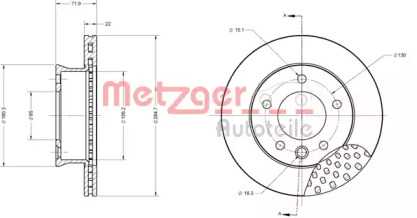 Тормозной диск METZGER 6110676