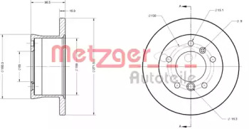 Тормозной диск METZGER 6110677