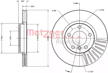 Тормозной диск METZGER 6110691