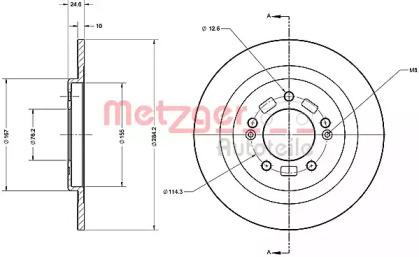 Тормозной диск METZGER 6110693