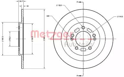 Тормозной диск METZGER 6110694