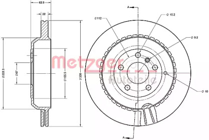 Тормозной диск METZGER 6110696