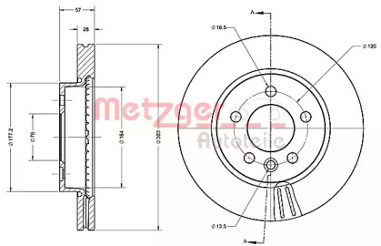 Тормозной диск METZGER 6110701