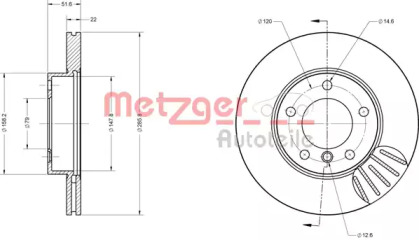 Тормозной диск METZGER 6110712