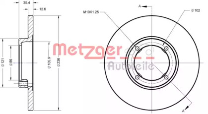 Тормозной диск METZGER 6110713