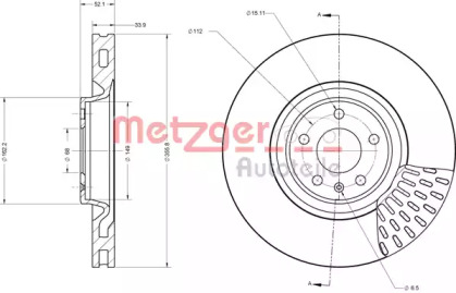 Тормозной диск METZGER 6110714