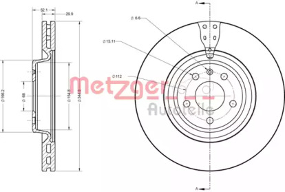 Тормозной диск METZGER 6110717