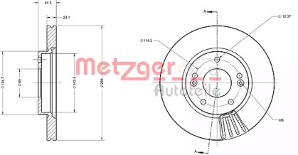 Тормозной диск METZGER 6110738